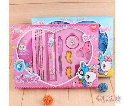 2016新款蓝果兔圆珠笔笔袋组合文具套装 创意与实用的完美结合